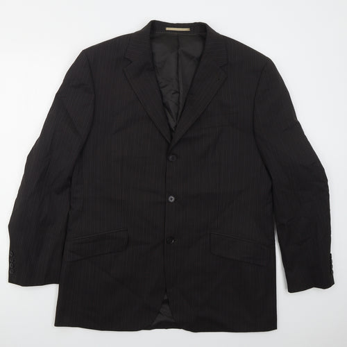 NEXT Mens Grey Striped Wool Jacket Suit Jacket Size 44