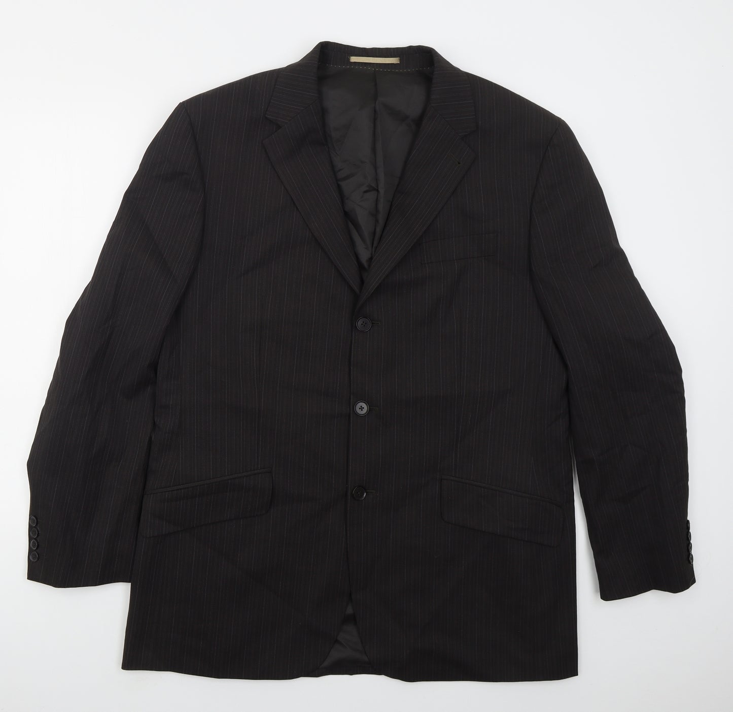 NEXT Mens Grey Striped Wool Jacket Suit Jacket Size 44