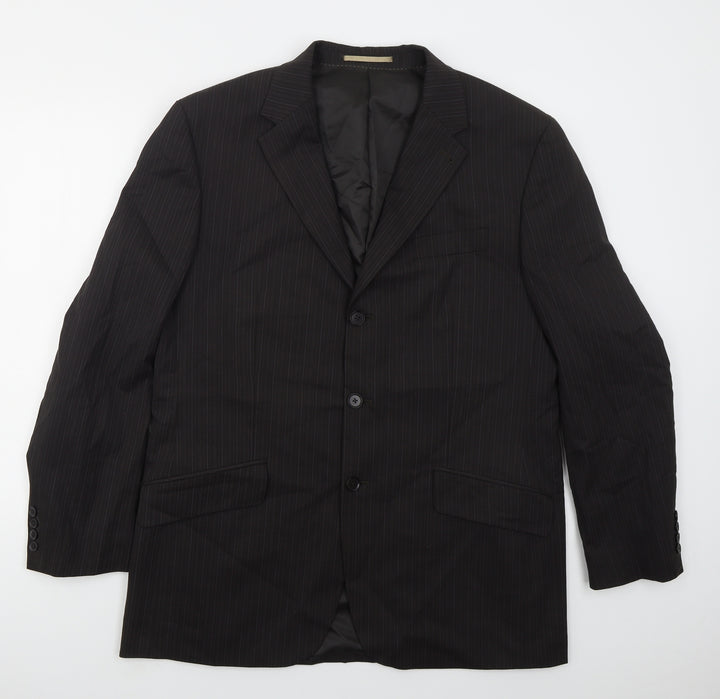 NEXT Mens Grey Striped Wool Jacket Suit Jacket Size 44