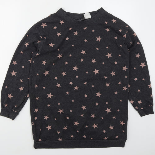 H&M Womens Green  Cotton Pullover Sweatshirt Size S  Pullover - Stars