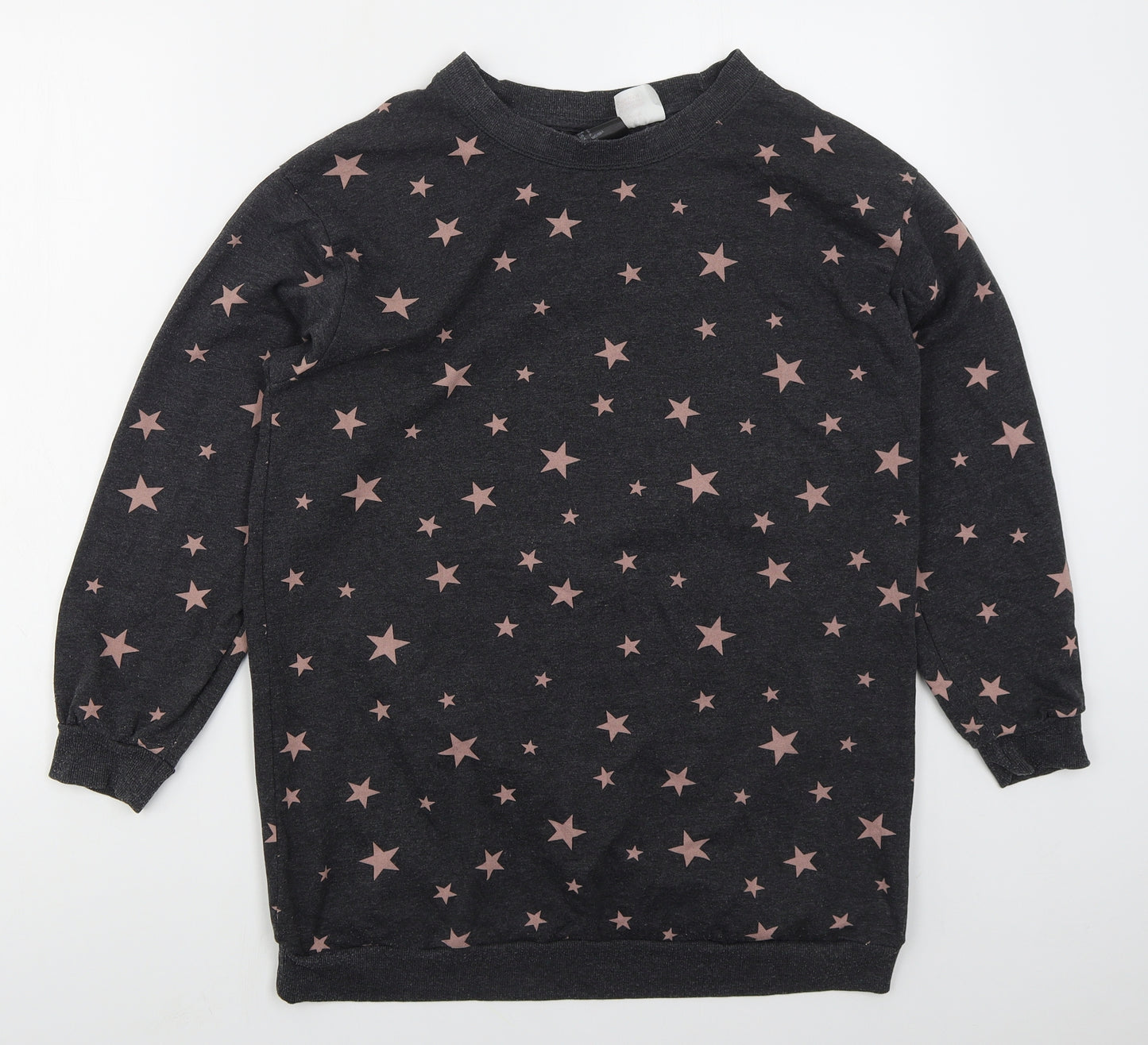 H&M Womens Green  Cotton Pullover Sweatshirt Size S  Pullover - Stars