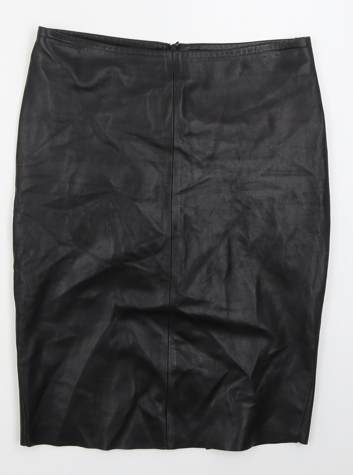 Joseph Womens Black  Leather Straight & Pencil Skirt Size L   Zip
