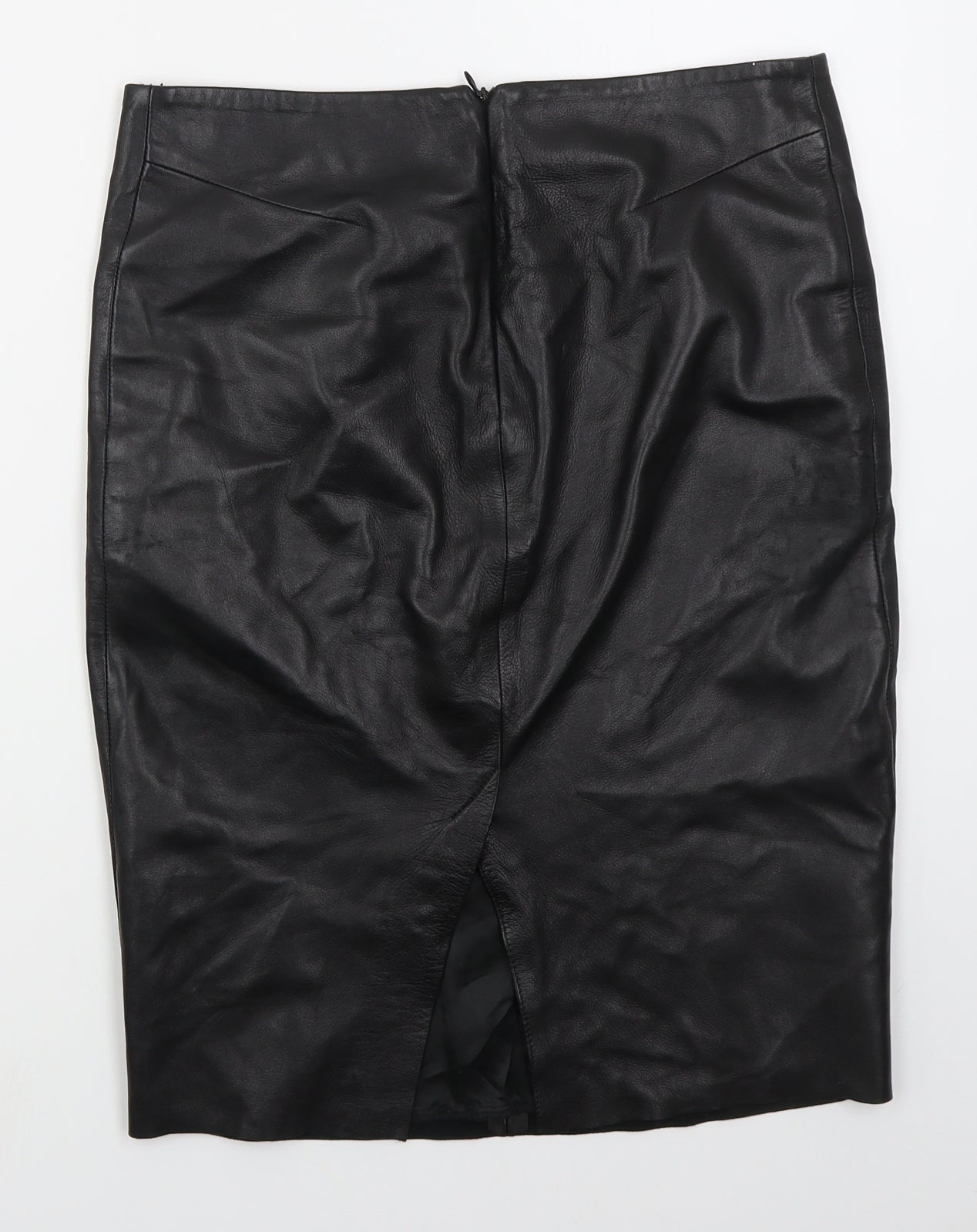 Joseph Womens Black  Leather Straight & Pencil Skirt Size L   Zip