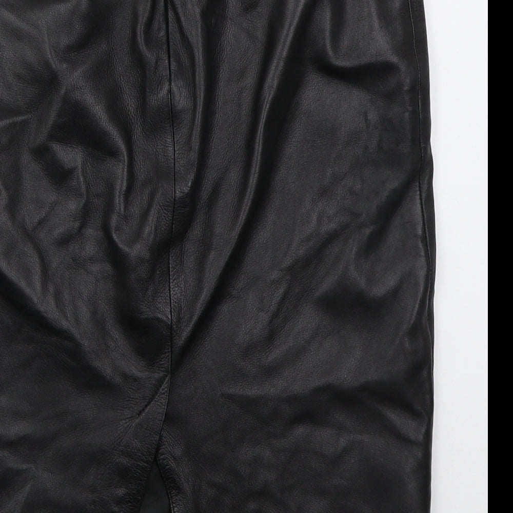 Joseph Womens Black  Leather Straight & Pencil Skirt Size L   Zip