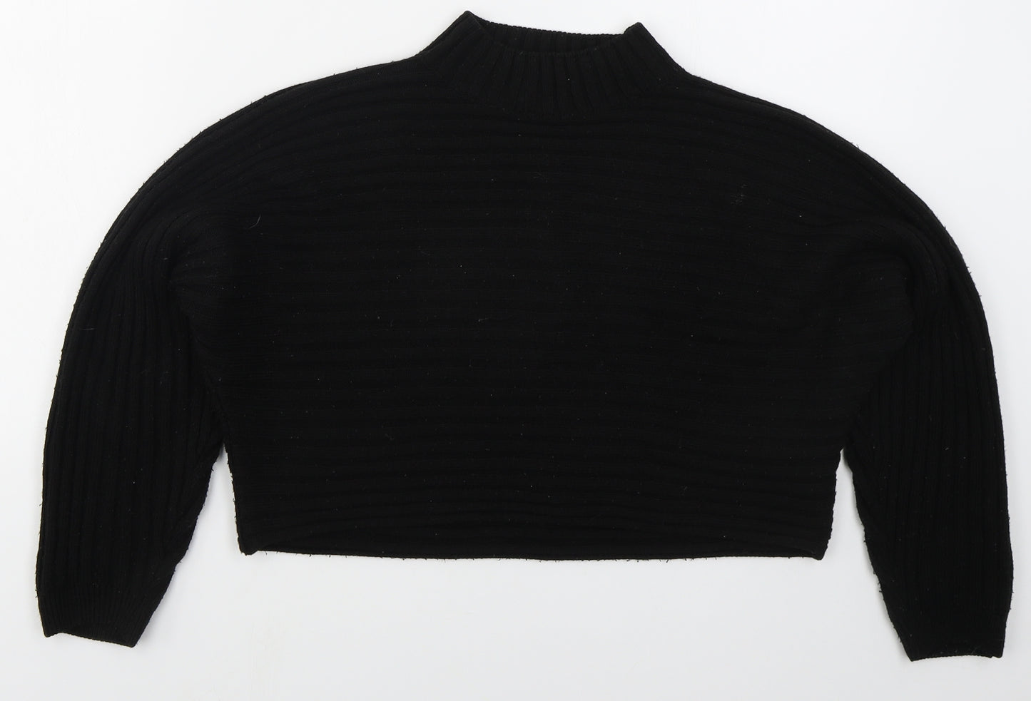 New Look Girls Black Mock Neck  Acrylic Pullover Jumper Size 12-13 Years  Pullover