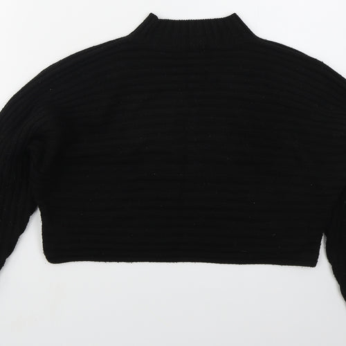 New Look Girls Black Mock Neck  Acrylic Pullover Jumper Size 12-13 Years  Pullover