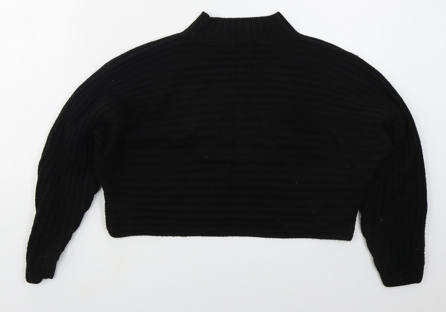 New Look Girls Black Mock Neck  Acrylic Pullover Jumper Size 12-13 Years  Pullover