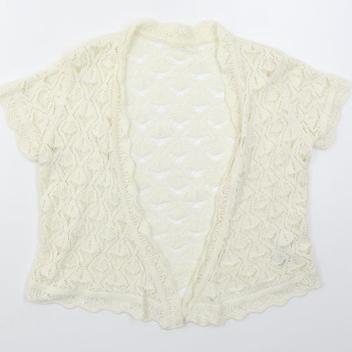 Per Una Womens Ivory V-Neck  Acrylic Cardigan Jumper Size 12