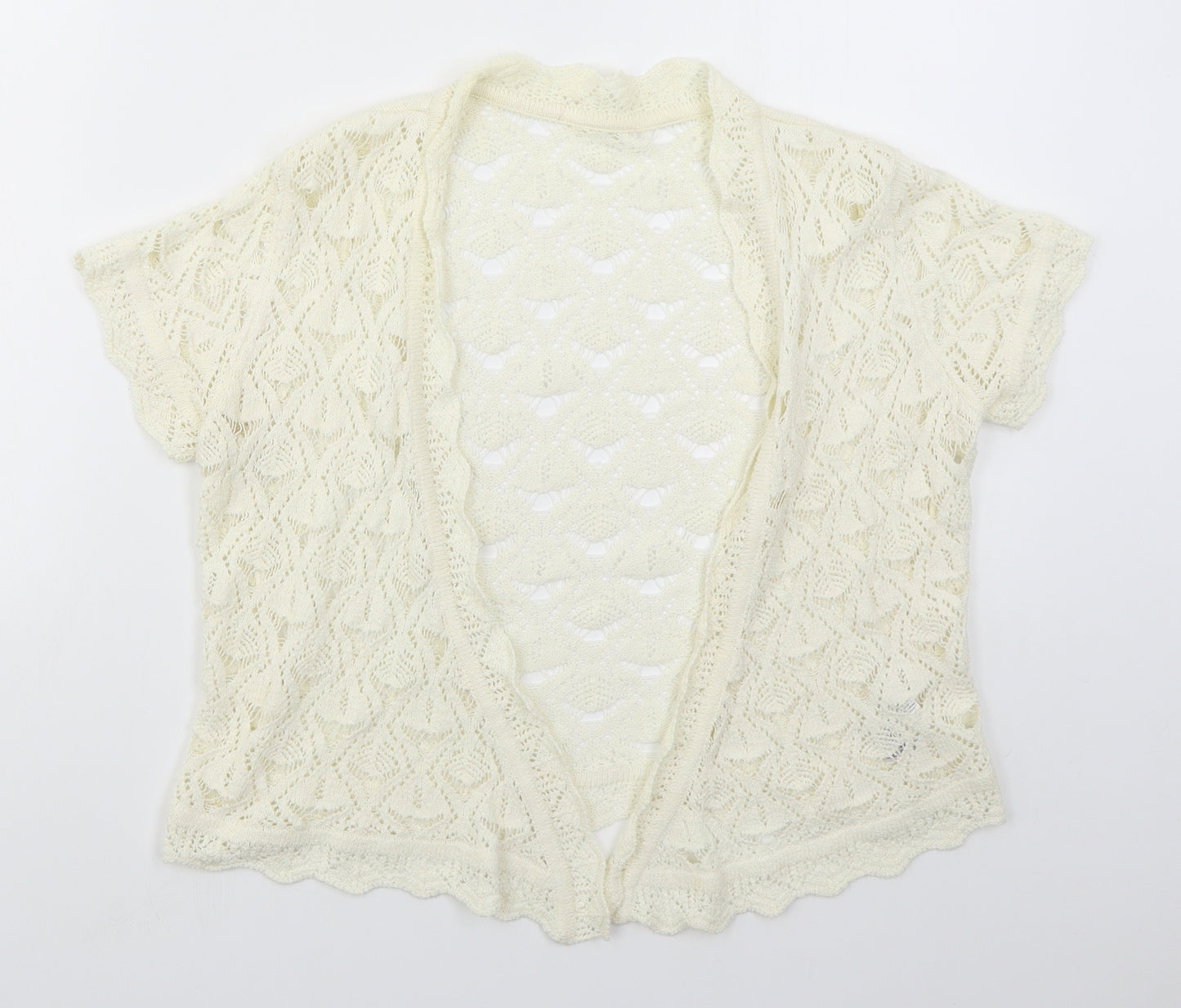 Per Una Womens Ivory V-Neck  Acrylic Cardigan Jumper Size 12