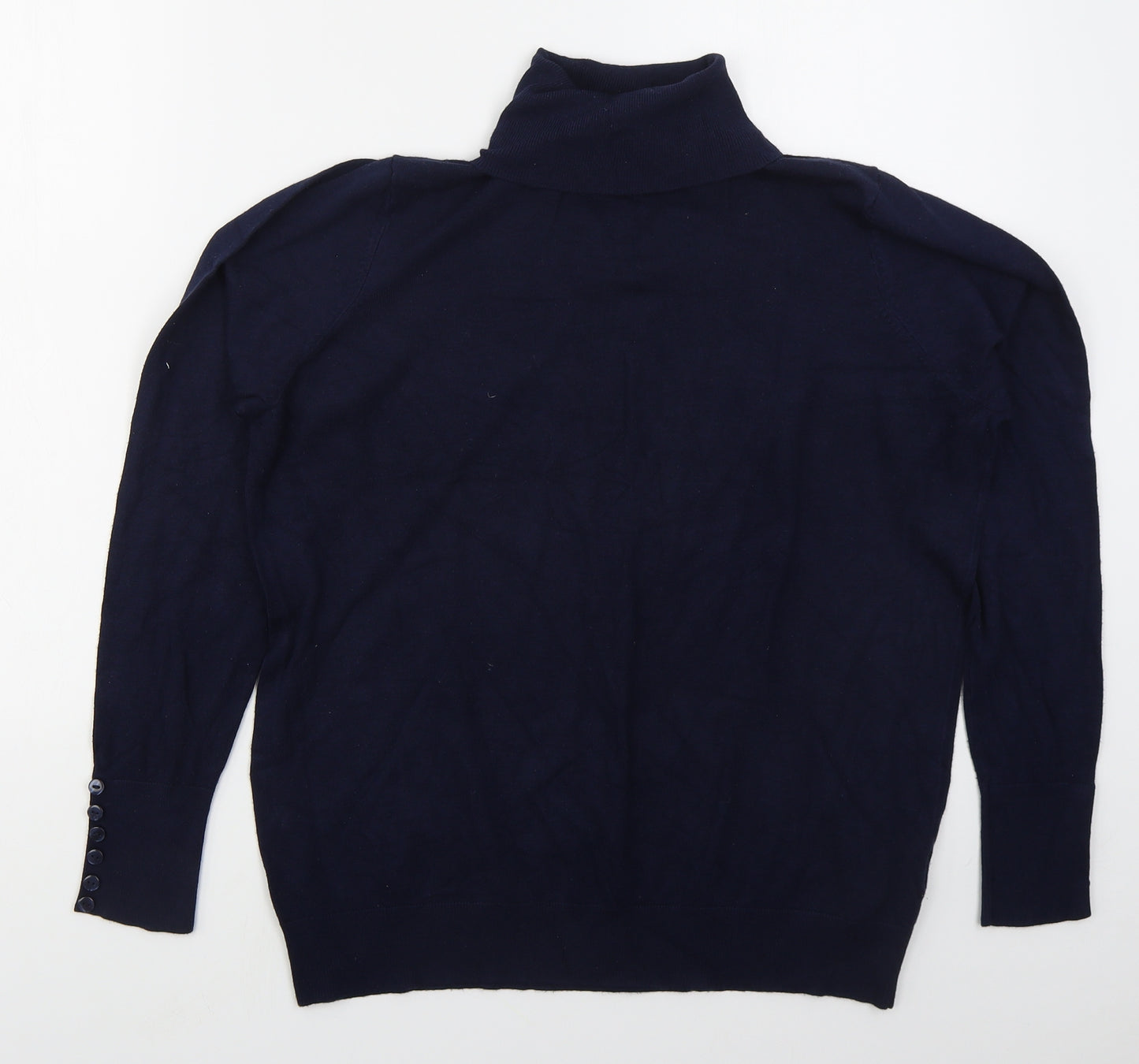 Debenhams Womens Blue Roll Neck  Viscose Pullover Jumper Size 18