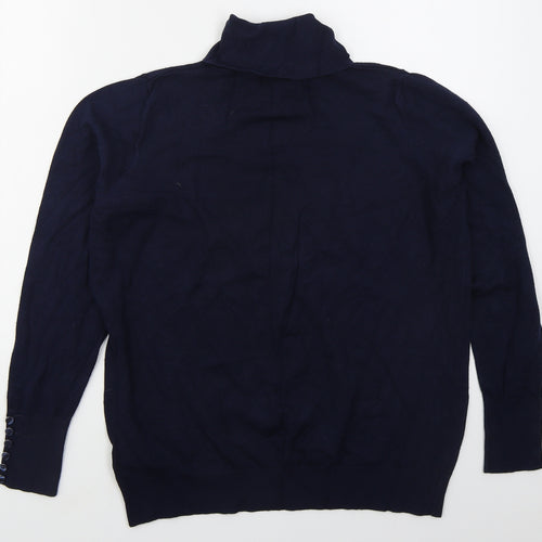 Debenhams Womens Blue Roll Neck  Viscose Pullover Jumper Size 18