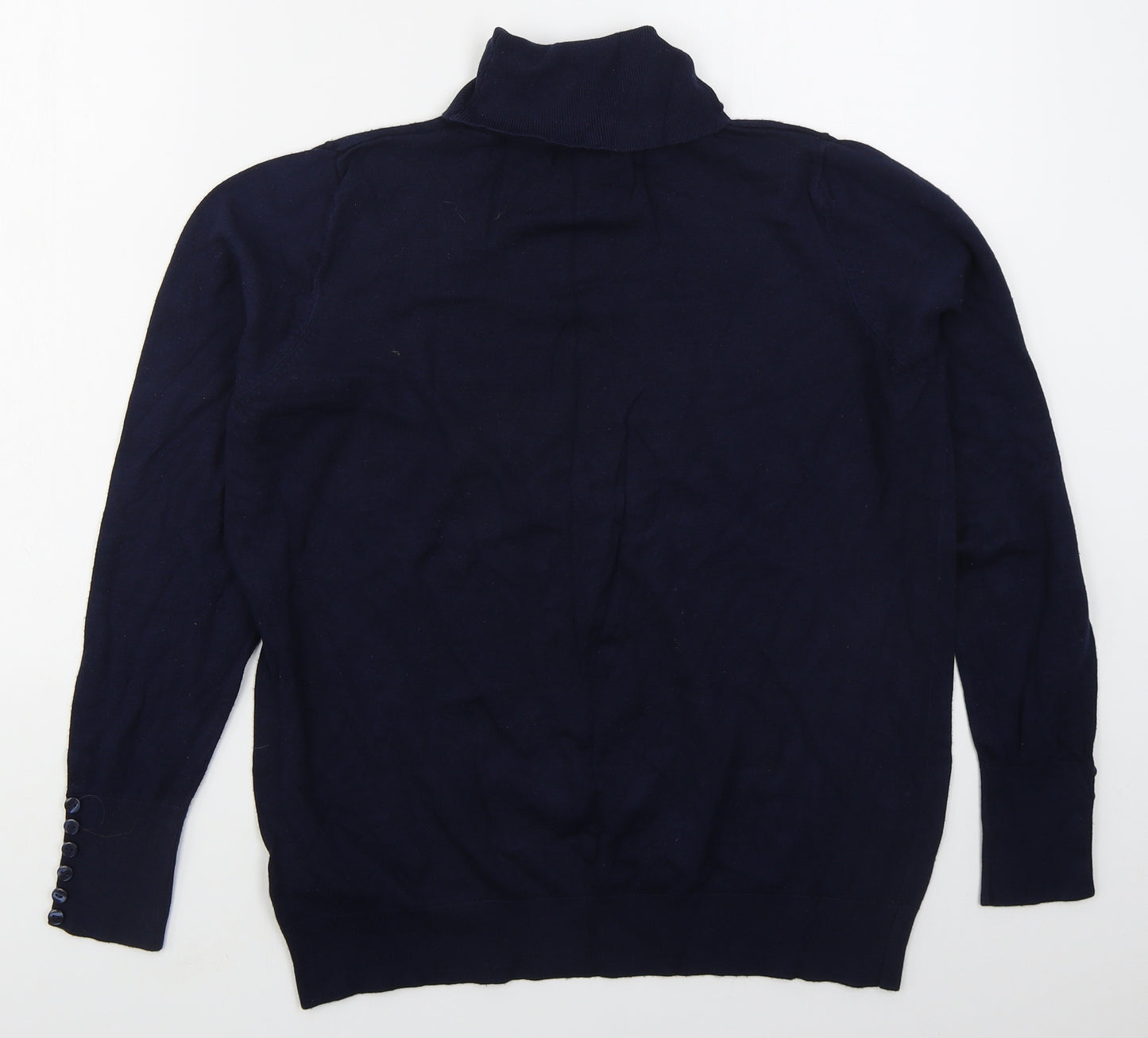 Debenhams Womens Blue Roll Neck  Viscose Pullover Jumper Size 18