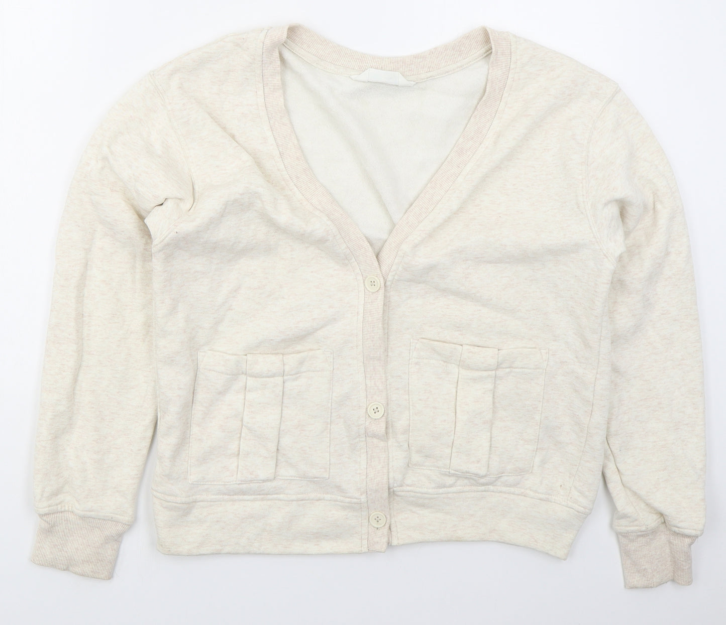 Primark Womens Beige  Cotton Cardigan Sweatshirt Size 6  Button
