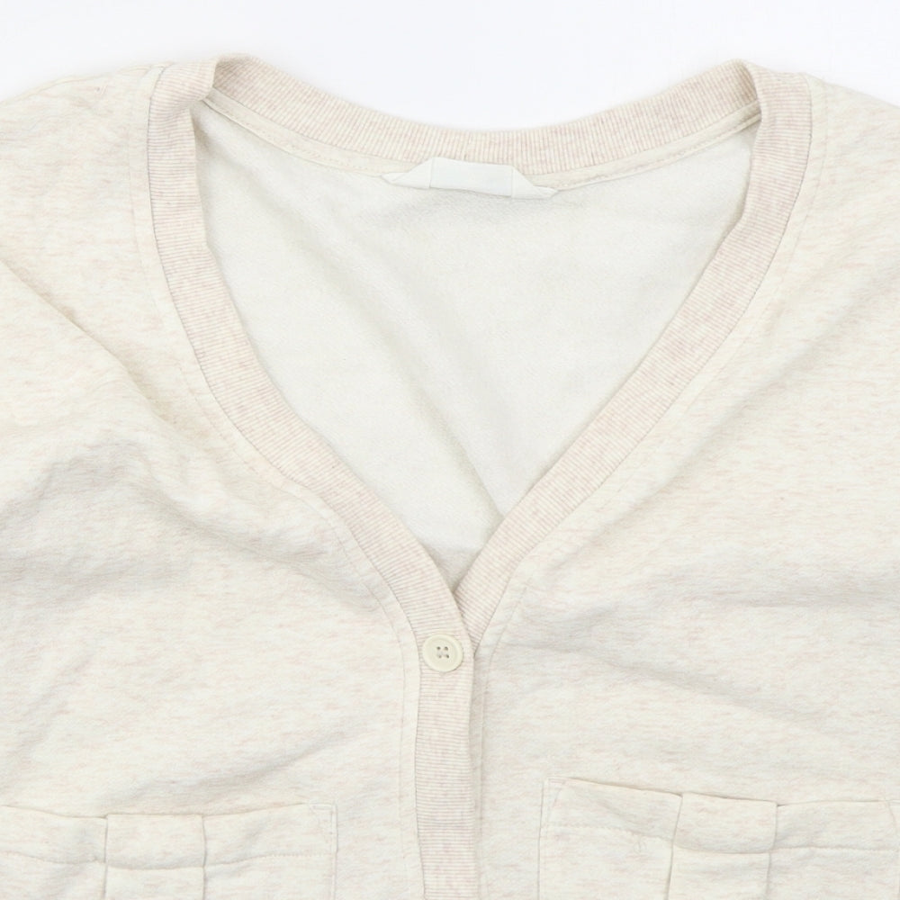 Primark Womens Beige  Cotton Cardigan Sweatshirt Size 6  Button