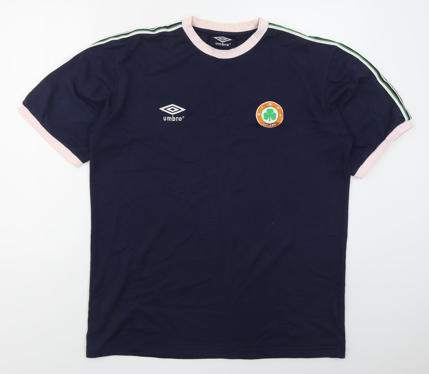 Umbro Mens Blue  Polyester  T-Shirt Size L Crew Neck  - Ireland