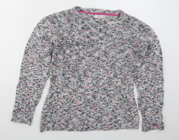 Country Casuals Womens Blue Crew Neck Cotton Pullover Jumper Size M