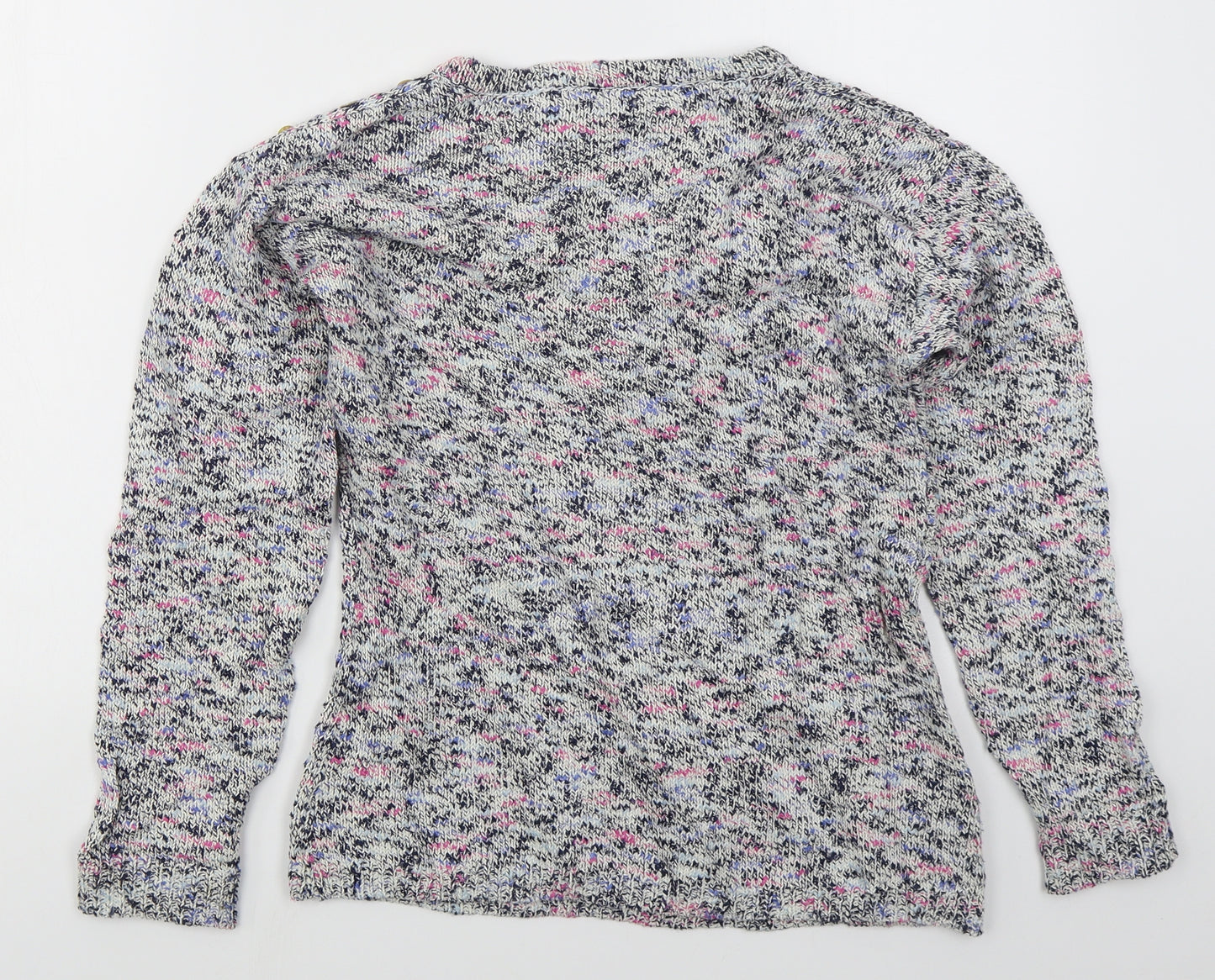 Country Casuals Womens Blue Crew Neck  Cotton Pullover Jumper Size M