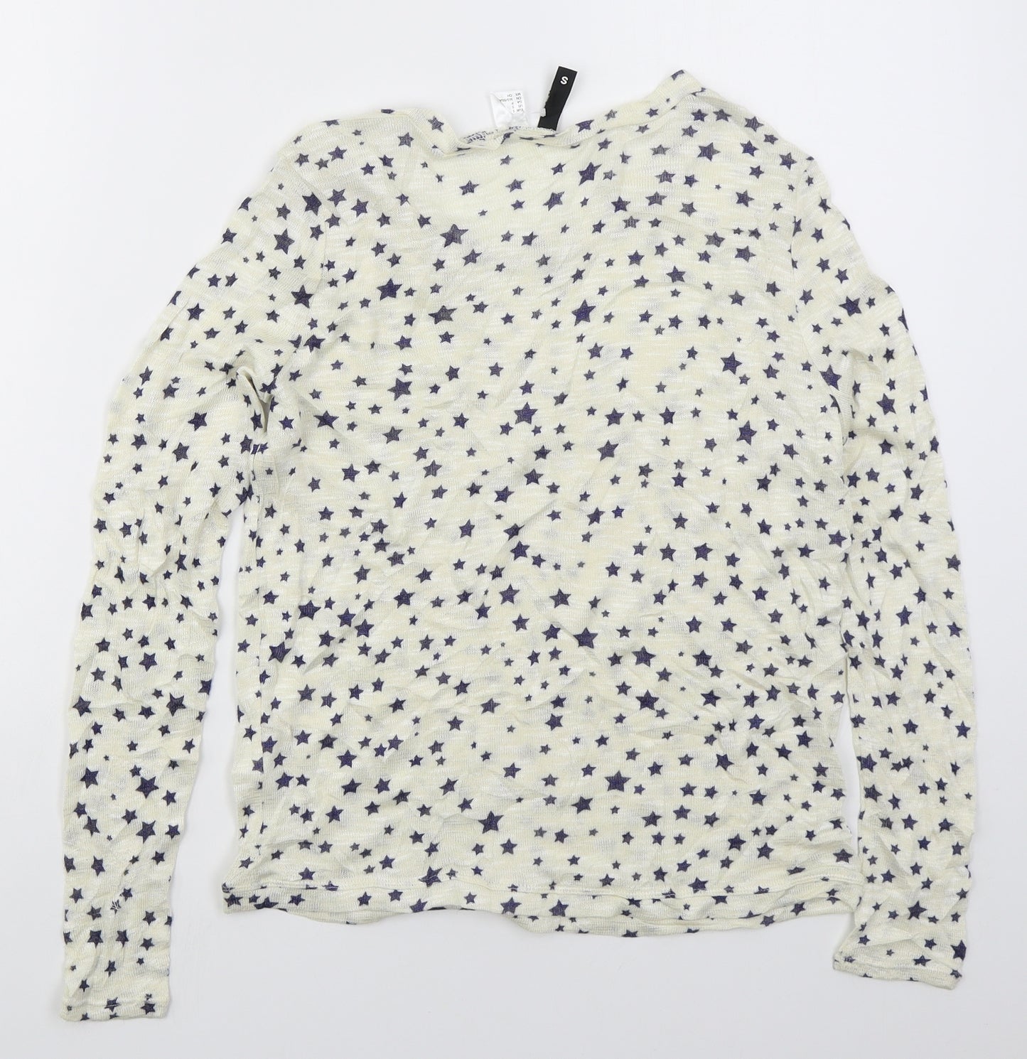 H&M Womens Ivory Round Neck  Viscose Pullover Jumper Size S   - Stars