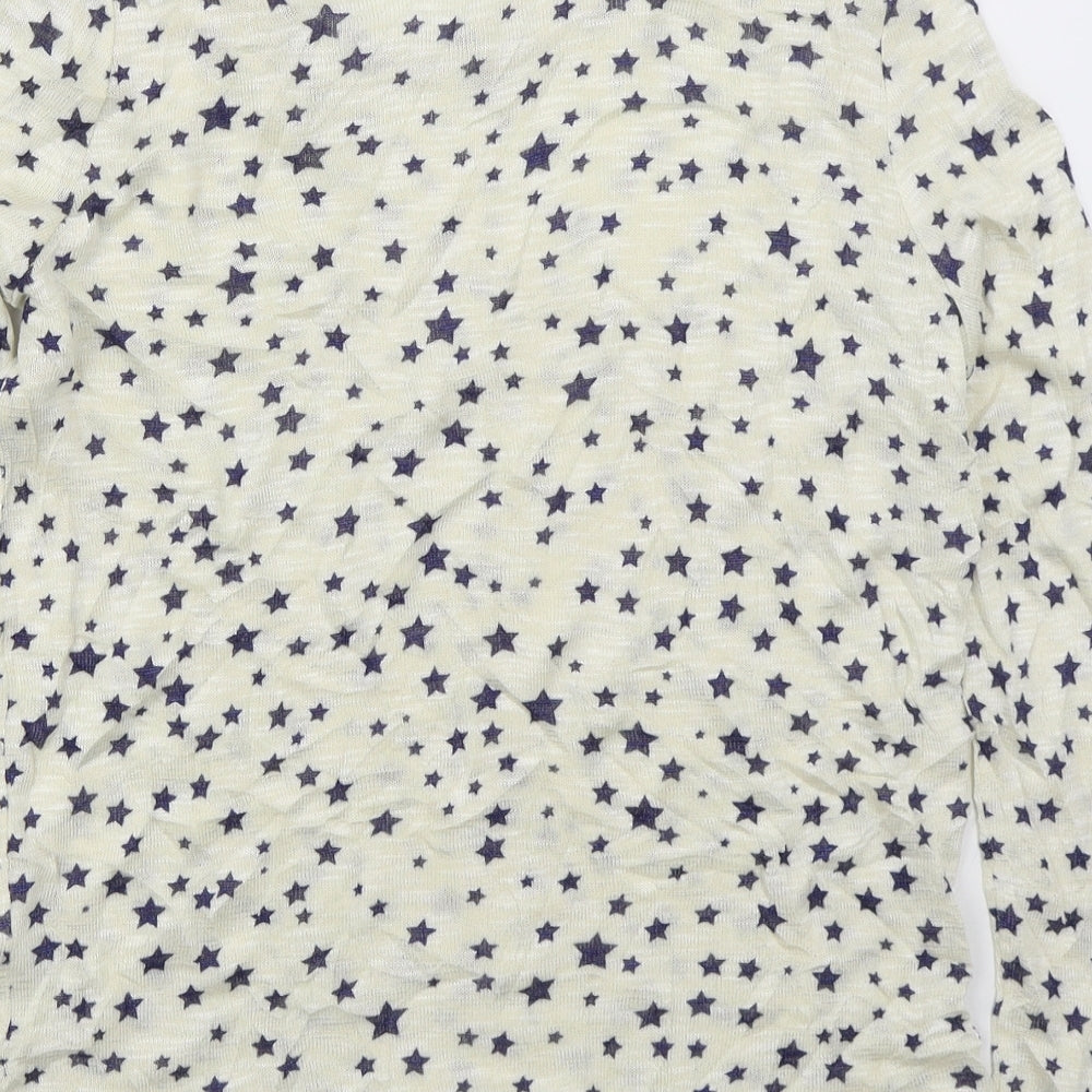 H&M Womens Ivory Round Neck  Viscose Pullover Jumper Size S   - Stars