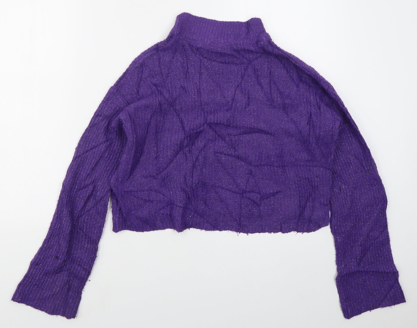 H&M Womens Purple Mock Neck  Acrylic Pullover Jumper Size S