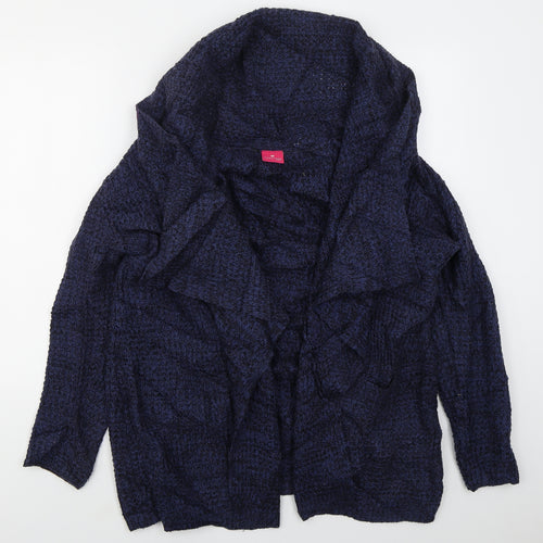 Together Womens Blue V-Neck  Acrylic Cardigan Jumper Size 14