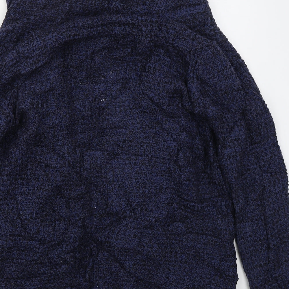 Together Womens Blue V-Neck  Acrylic Cardigan Jumper Size 14