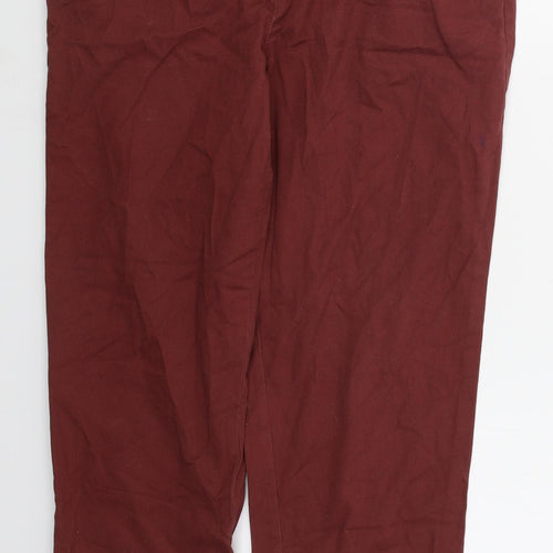 ASOS Womens Red  Cotton Trousers  Size 10 L27 in Regular Button