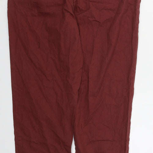 ASOS Womens Red  Cotton Trousers  Size 10 L27 in Regular Button