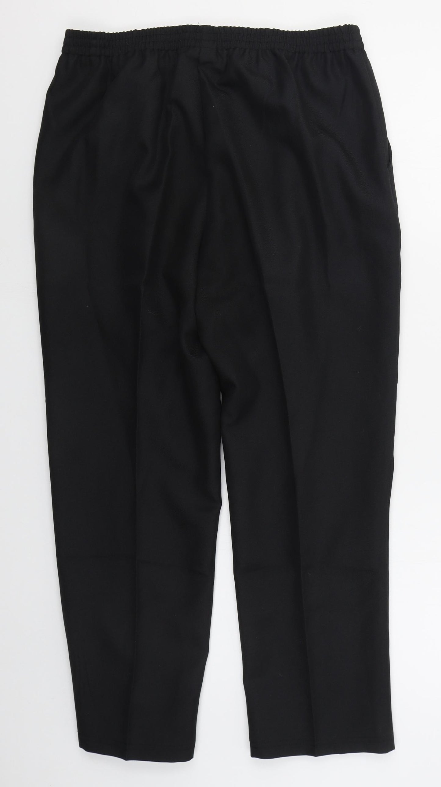 Damart Womens Black  Polyester Trousers  Size 14 L25 in Regular