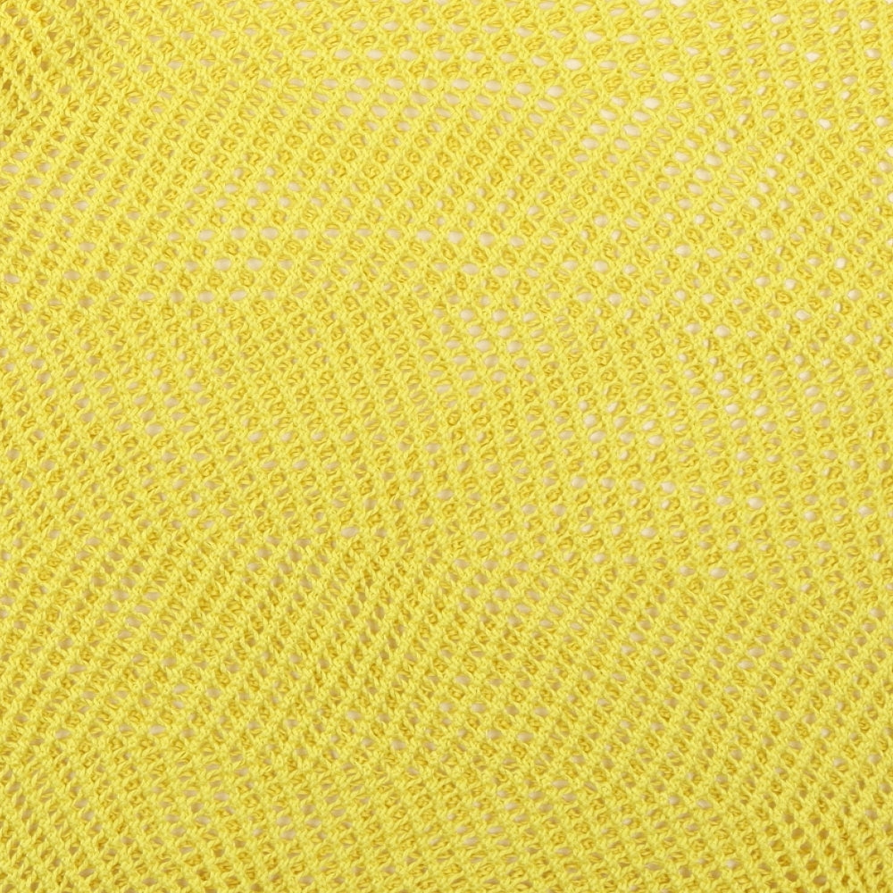 Isabella D Womens Yellow Boat Neck  Acrylic Pullover Jumper Size M