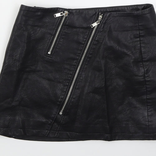 Light Before Dark Womens Black  Polyester Mini Skirt Size M   Zip