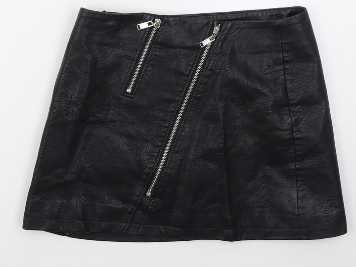 Light Before Dark Womens Black  Polyester Mini Skirt Size M   Zip