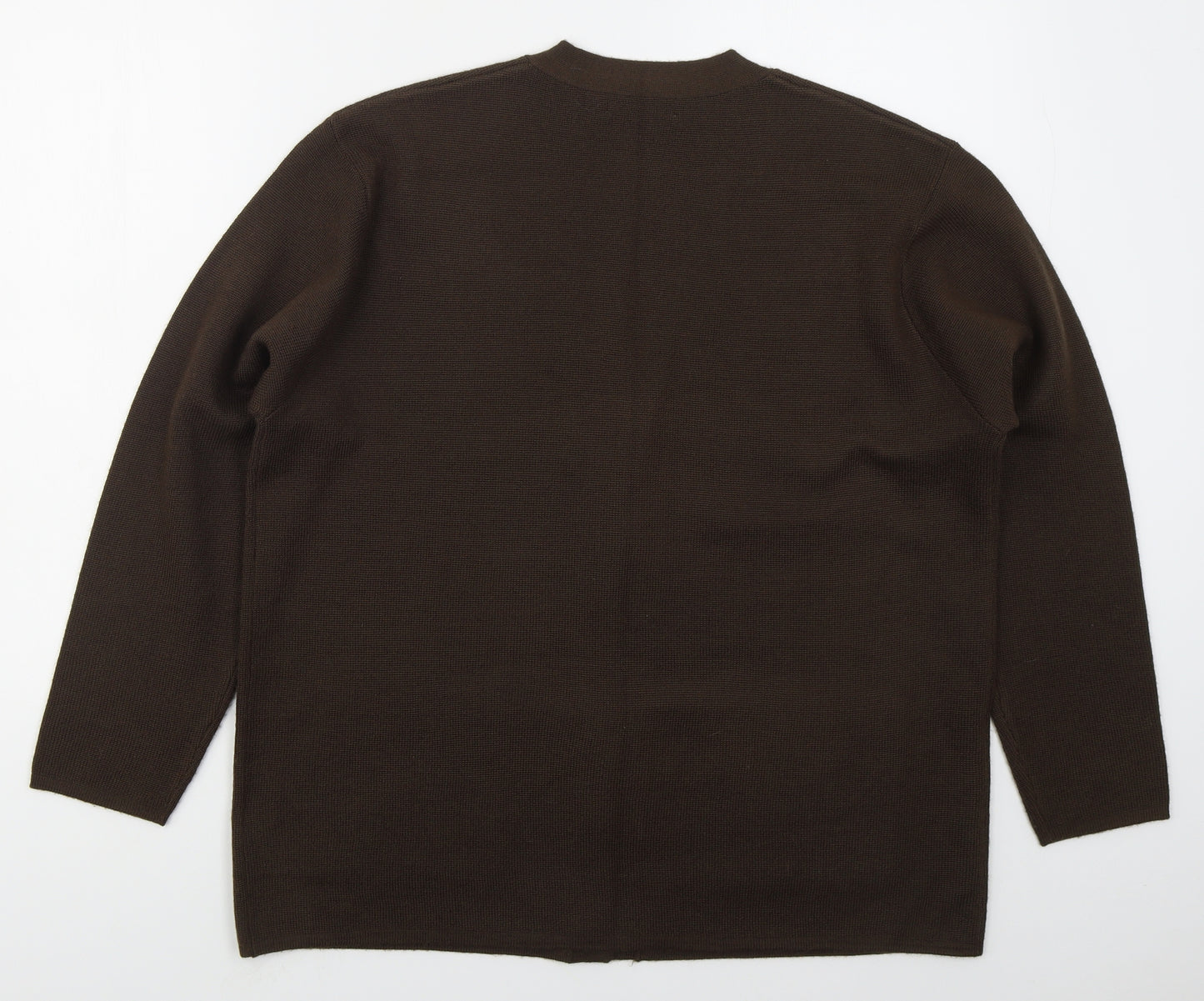 Damart Womens Brown V-Neck  Acrylic Cardigan Jumper Size 16