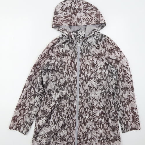 Bonmarché Womens Brown Animal Print  Jacket  Size 10  Zip