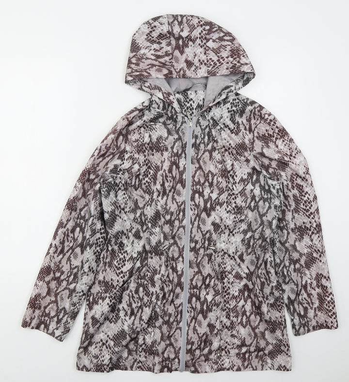Bonmarché Womens Brown Animal Print  Jacket  Size 10  Zip