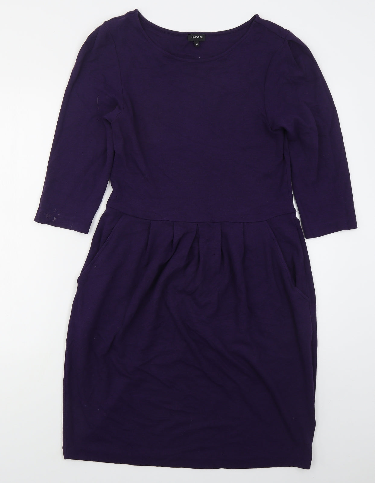 Jaeger Womens Purple  Viscose A-Line  Size 12  Boat Neck Pullover