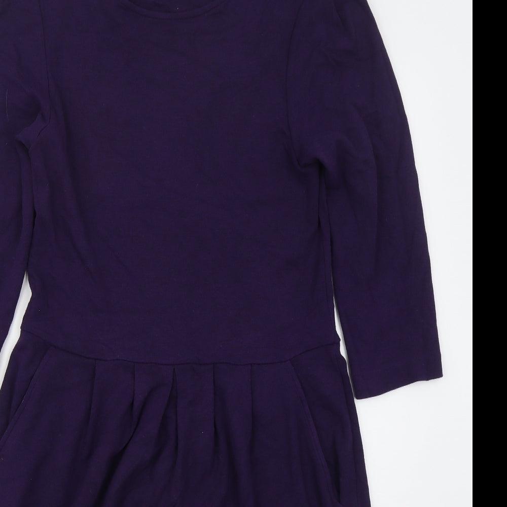 Jaeger Womens Purple  Viscose A-Line  Size 12  Boat Neck Pullover