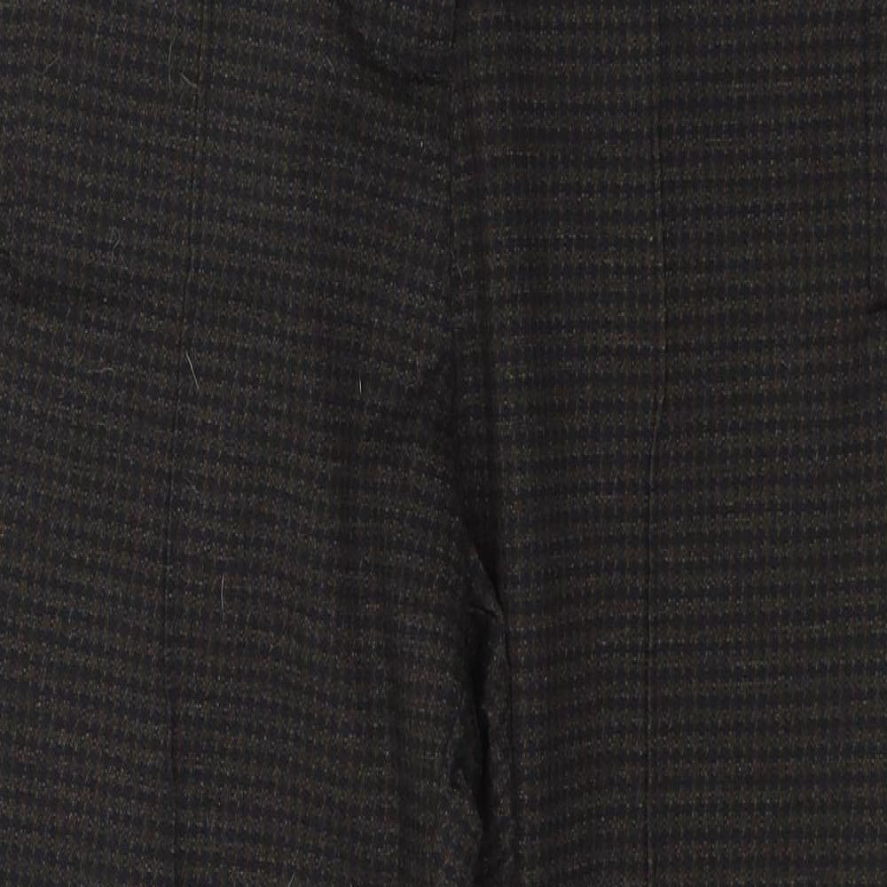 NEXT Womens Black Geometric Polyester Trousers  Size 10 L27 in Regular Button