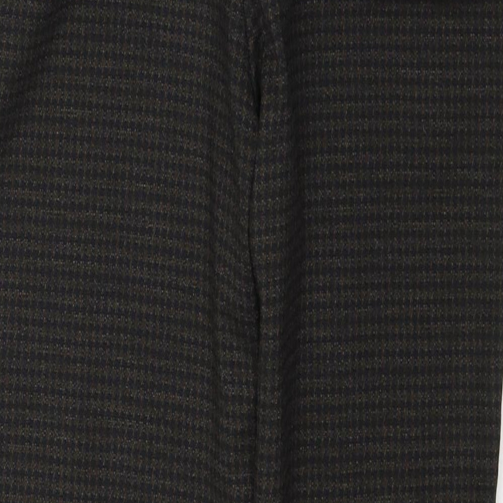 NEXT Womens Black Geometric Polyester Trousers  Size 10 L27 in Regular Button