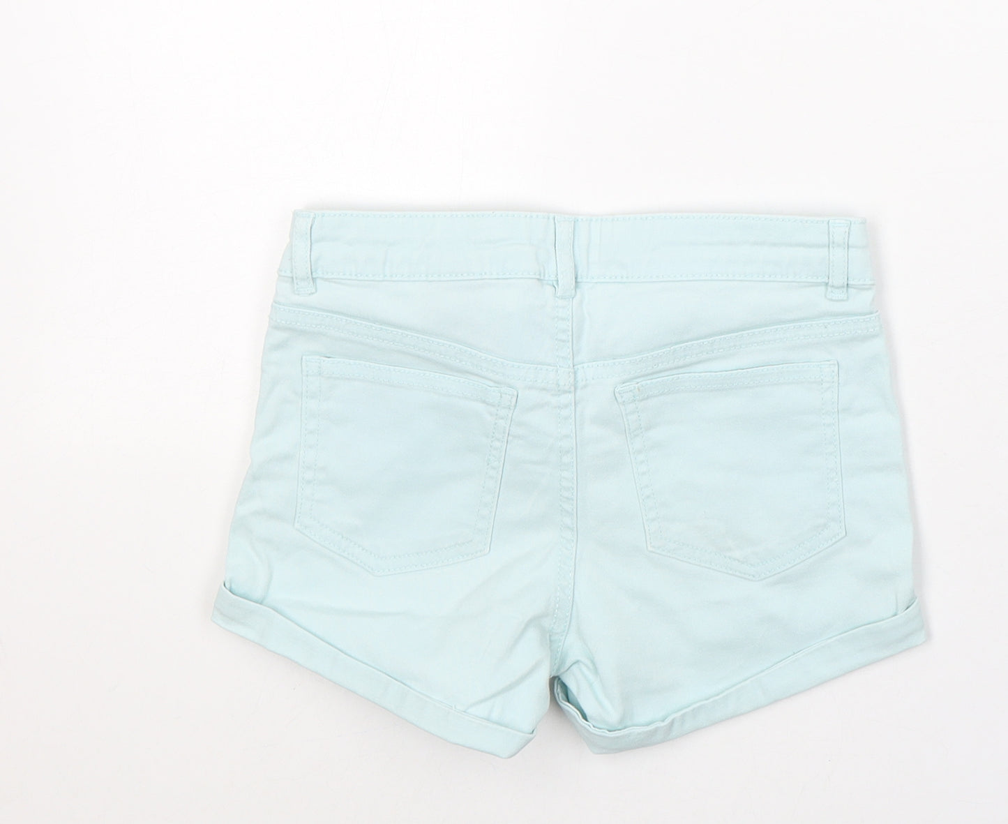 H&M Girls Blue  Cotton Hot Pants Shorts Size 10-11 Years  Regular Buckle