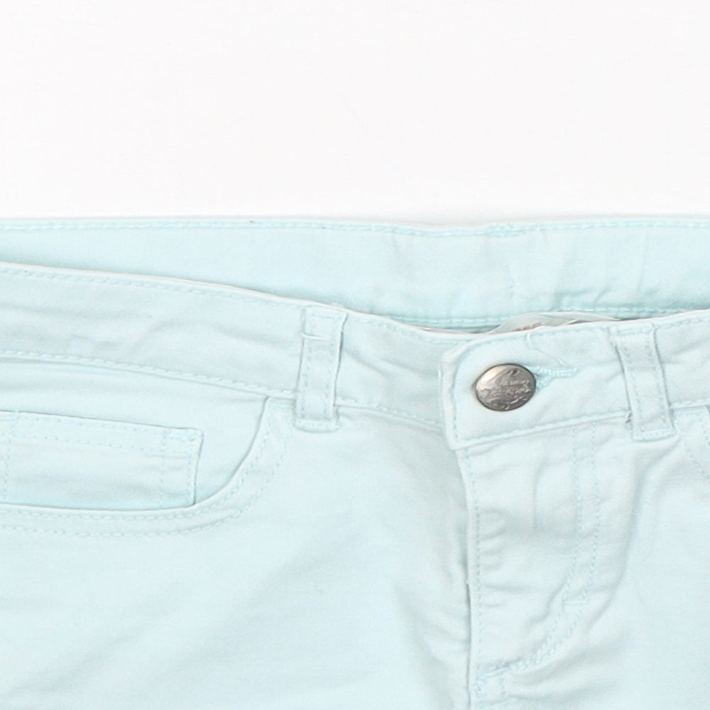 H&M Girls Blue  Cotton Hot Pants Shorts Size 10-11 Years  Regular Buckle