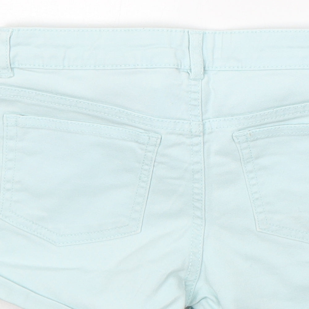 H&M Girls Blue  Cotton Hot Pants Shorts Size 10-11 Years  Regular Buckle