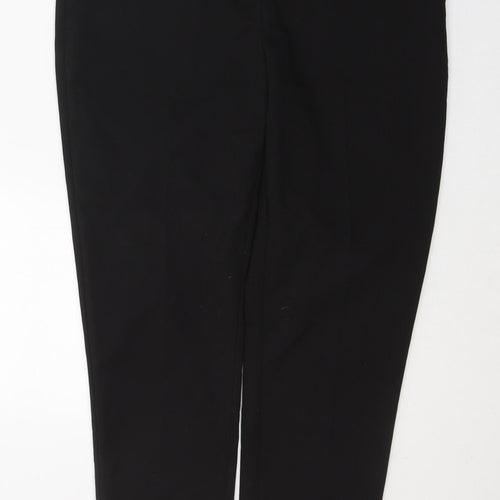 NEXT Womens Black  Polyester Trousers  Size 10 L26 in Regular Button