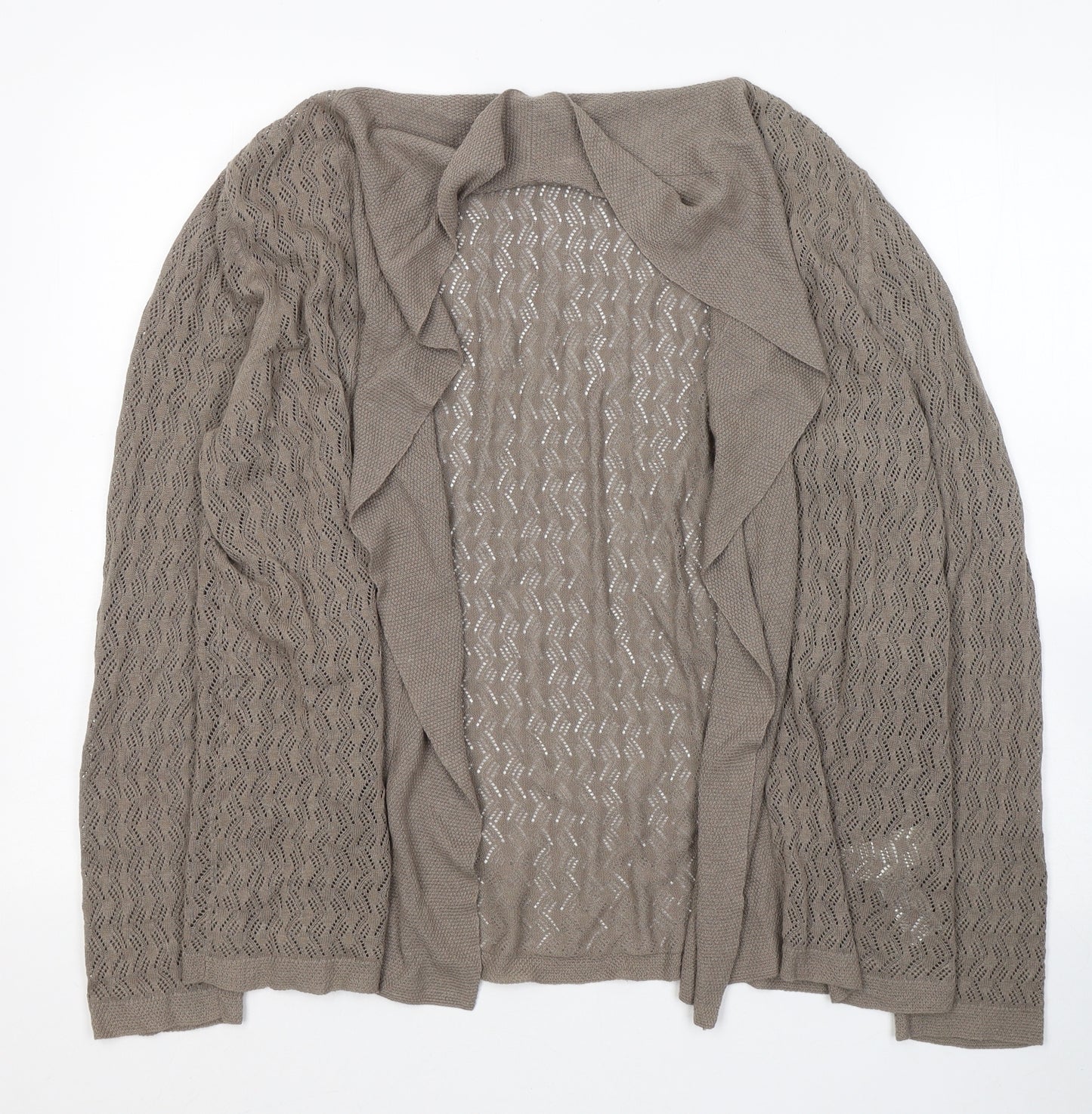 Marks and Spencer Womens Beige V-Neck  Linen Cardigan Jumper Size 16