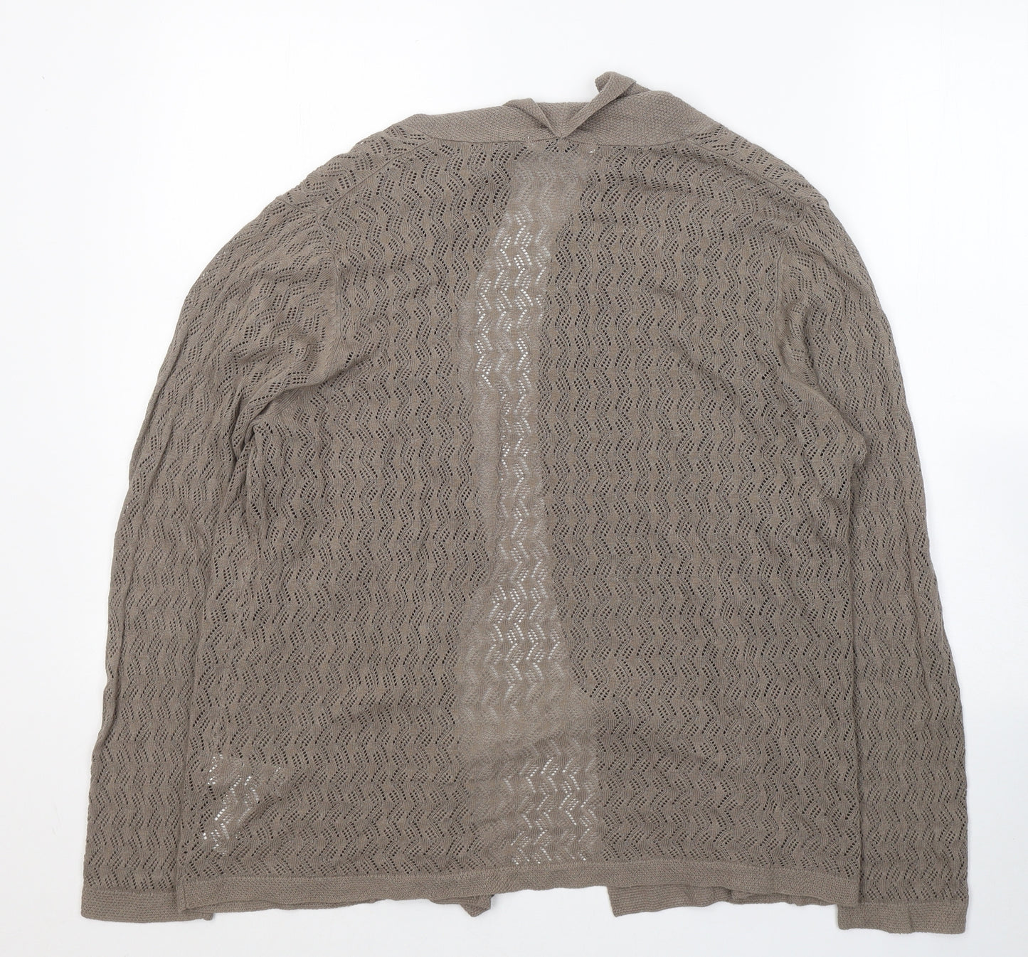 Marks and Spencer Womens Beige V-Neck  Linen Cardigan Jumper Size 16