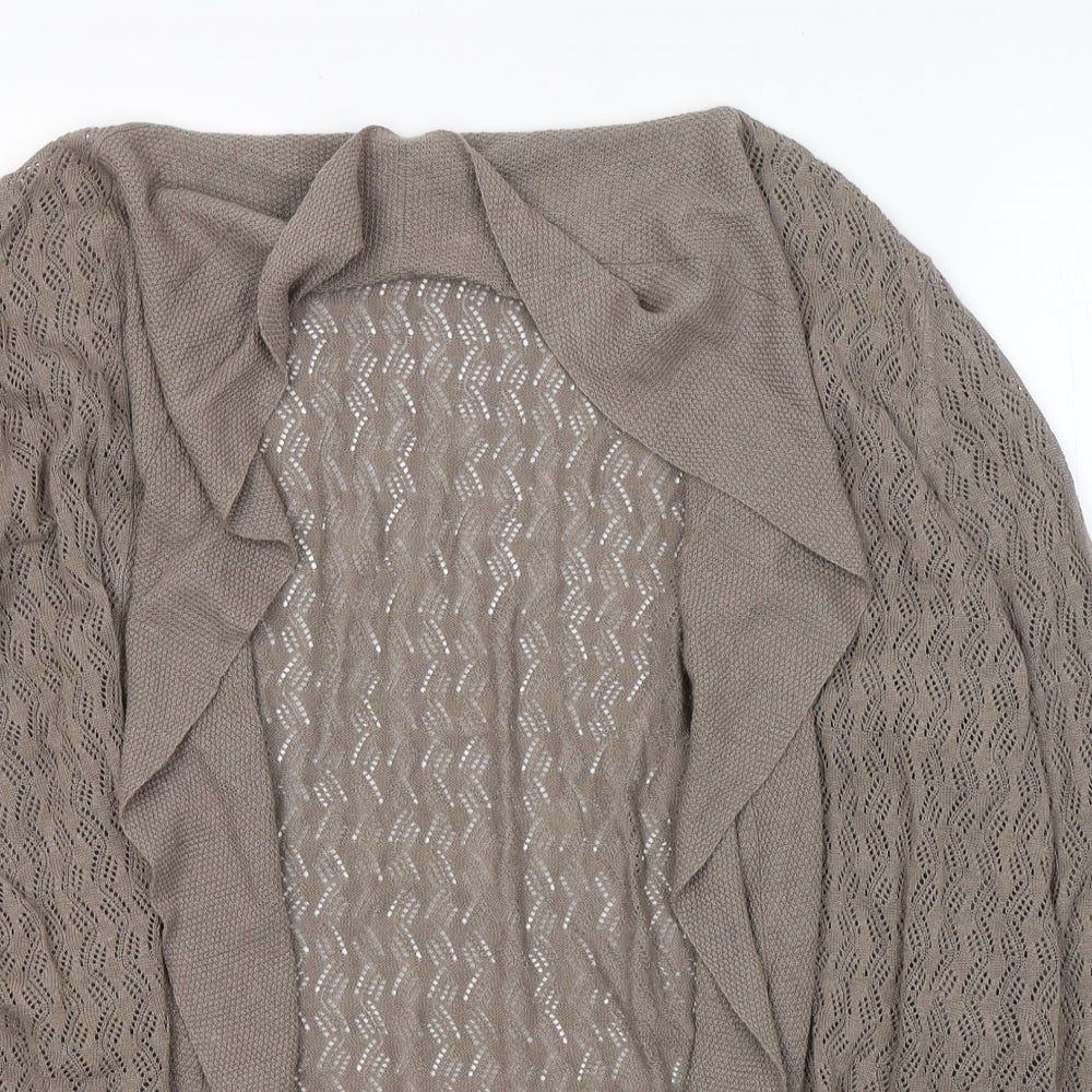 Marks and Spencer Womens Beige V-Neck  Linen Cardigan Jumper Size 16