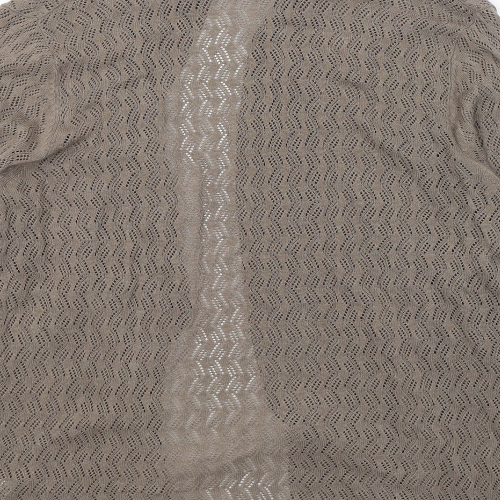 Marks and Spencer Womens Beige V-Neck  Linen Cardigan Jumper Size 16