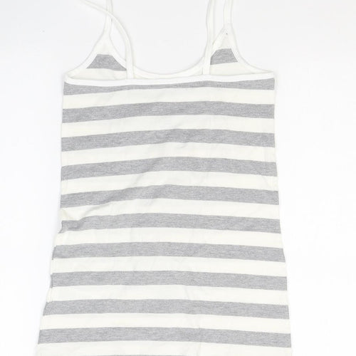 Disney Womens Grey Striped Cotton Basic Tank Size 4 Round Neck - Minnie mouse