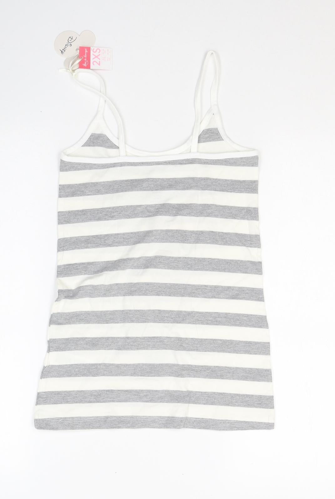 Disney Womens Grey Striped Cotton Basic Tank Size 4 Round Neck - Minnie mouse
