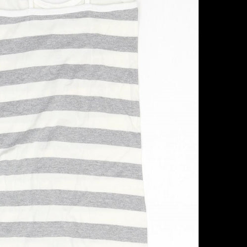 Disney Womens Grey Striped Cotton Basic Tank Size 4 Round Neck - Minnie mouse
